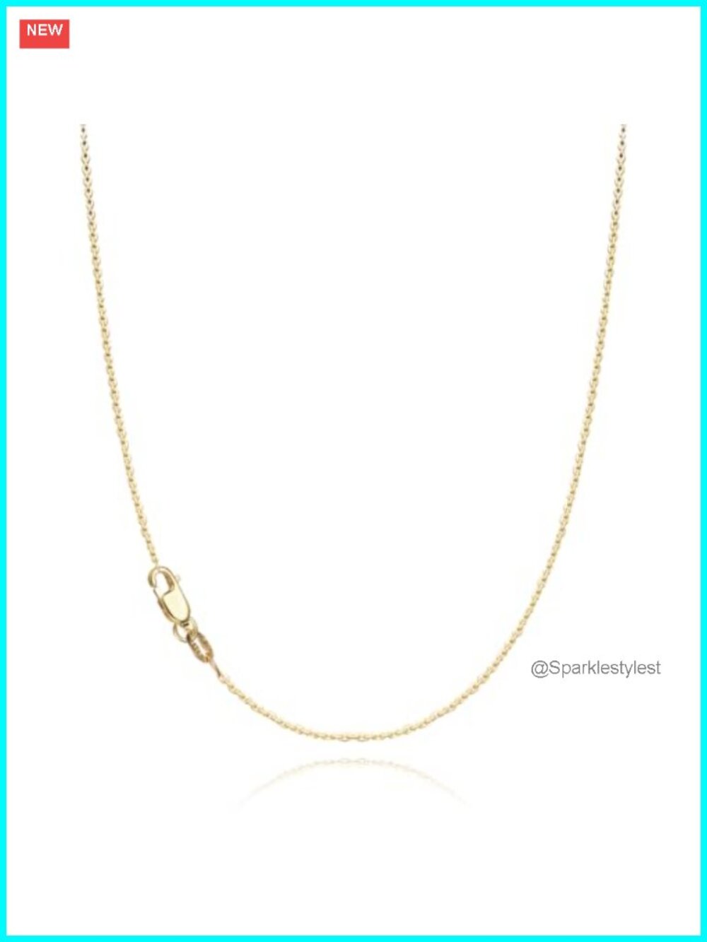 18K Gold Plated 925 Sterling Silver Cable Chain Necklace for Women